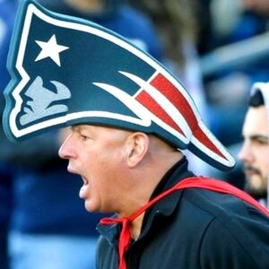 2 New England Patriots  Official Foam  Fan hat   NFL Graphics 22" vtg